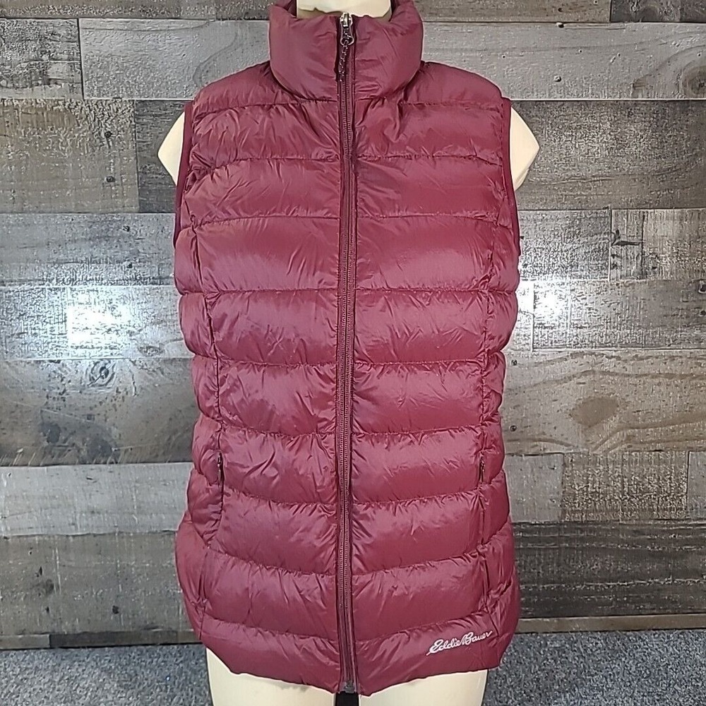 Eddie Bauer Womens Down Puffer Vest Small EB650 Black Full‎ Zip